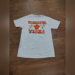 Jerzees Gray Thankful Vibes Women's Tee